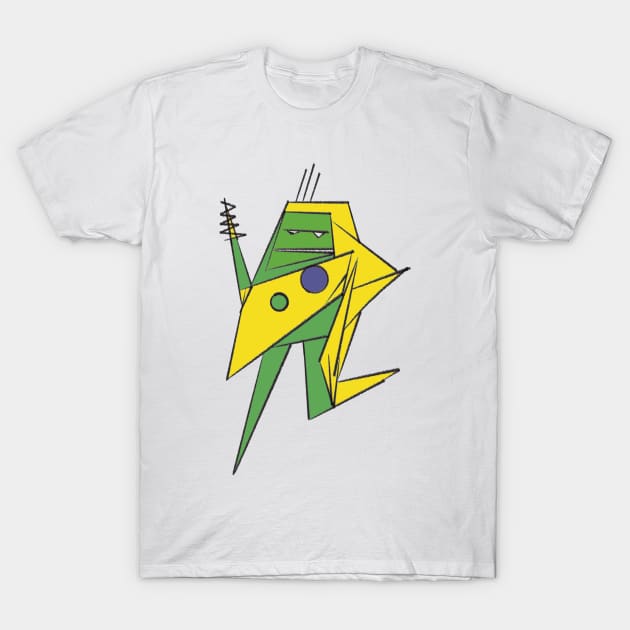 Zap the robot yellow and green T-Shirt by Nigh-designs